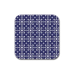 Leaves Horizontal Grey Urban Rubber Square Coaster (4 Pack) 