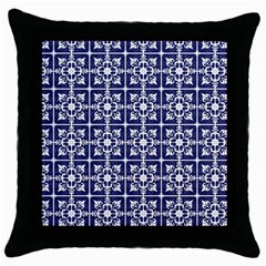 Leaves Horizontal Grey Urban Throw Pillow Case (black) by Simbadda