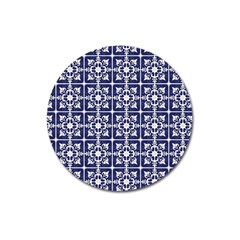 Leaves Horizontal Grey Urban Magnet 3  (round) by Simbadda