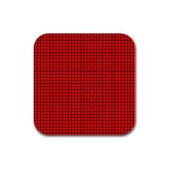 Red And Black Rubber Square Coaster (4 Pack) 