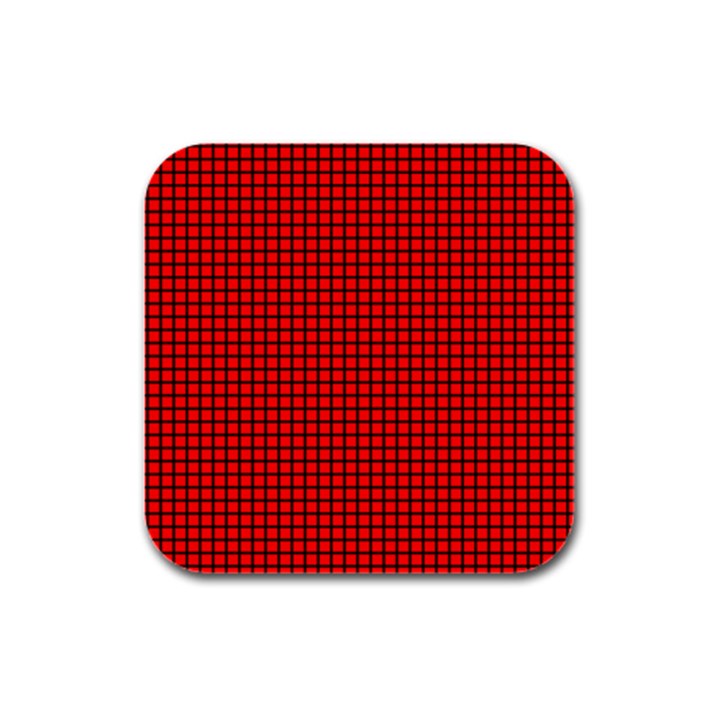 Red And Black Rubber Square Coaster (4 pack) 