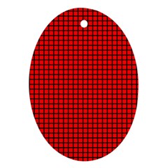 Red And Black Oval Ornament (two Sides)