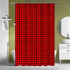 Red And Black Shower Curtain 48  X 72  (small) 