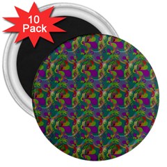 Pattern Abstract Paisley Swirls 3  Magnets (10 Pack)  by Simbadda