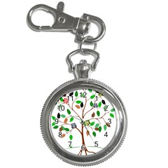 Tree Root Leaves Owls Green Brown Key Chain Watches by Simbadda