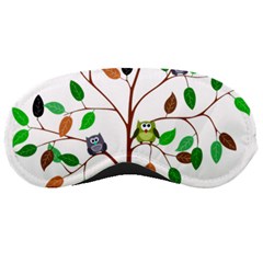 Tree Root Leaves Owls Green Brown Sleeping Masks by Simbadda