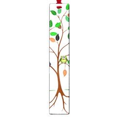 Tree Root Leaves Owls Green Brown Large Book Marks by Simbadda