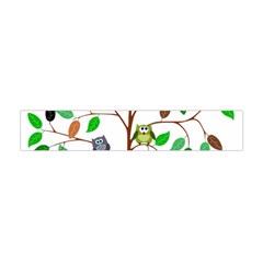 Tree Root Leaves Owls Green Brown Flano Scarf (mini)