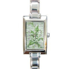 On Wood May Lily Of The Valley Rectangle Italian Charm Watch by Simbadda