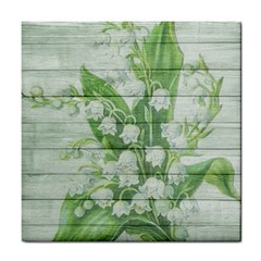 On Wood May Lily Of The Valley Tile Coasters by Simbadda