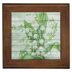 On Wood May Lily Of The Valley Framed Tiles by Simbadda