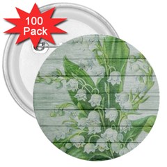 On Wood May Lily Of The Valley 3  Buttons (100 Pack)  by Simbadda