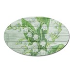 On Wood May Lily Of The Valley Oval Magnet Front