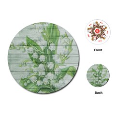 On Wood May Lily Of The Valley Playing Cards (round) 