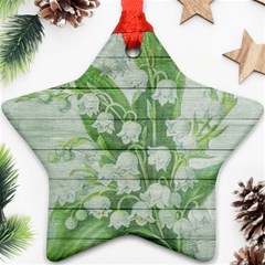 On Wood May Lily Of The Valley Star Ornament (two Sides) by Simbadda