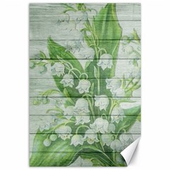 On Wood May Lily Of The Valley Canvas 12  X 18   by Simbadda