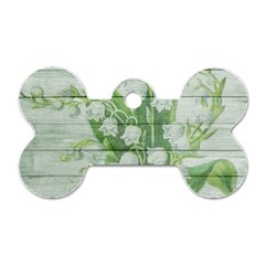 On Wood May Lily Of The Valley Dog Tag Bone (two Sides) by Simbadda