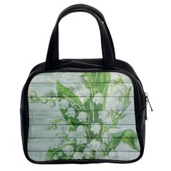 On Wood May Lily Of The Valley Classic Handbags (2 Sides) by Simbadda