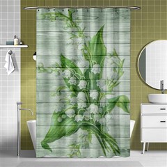 On Wood May Lily Of The Valley Shower Curtain 48  X 72  (small) 