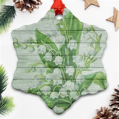 On Wood May Lily Of The Valley Snowflake Ornament (two Sides)