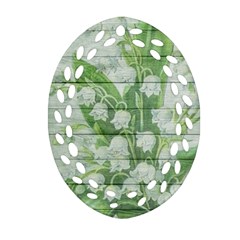 On Wood May Lily Of The Valley Oval Filigree Ornament (two Sides) by Simbadda