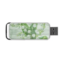 On Wood May Lily Of The Valley Portable Usb Flash (one Side) by Simbadda