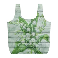 On Wood May Lily Of The Valley Full Print Recycle Bags (l)  by Simbadda