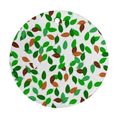 Leaves True Leaves Autumn Green Ornament (round) by Simbadda