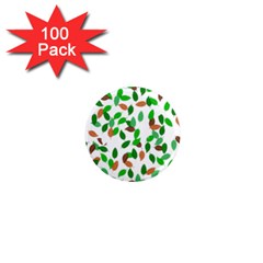 Leaves True Leaves Autumn Green 1  Mini Magnets (100 Pack)  by Simbadda