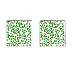 Leaves True Leaves Autumn Green Cufflinks (square) by Simbadda