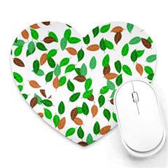 Leaves True Leaves Autumn Green Heart Mousepads by Simbadda