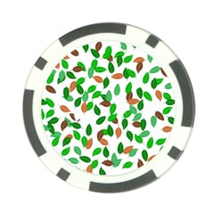 Leaves True Leaves Autumn Green Poker Chip Card Guard by Simbadda