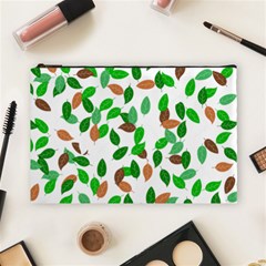 Leaves True Leaves Autumn Green Cosmetic Bag (large)  by Simbadda