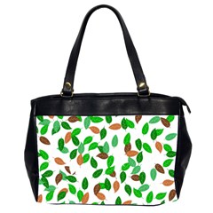 Leaves True Leaves Autumn Green Office Handbags (2 Sides)  by Simbadda