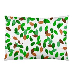 Leaves True Leaves Autumn Green Pillow Case (two Sides) by Simbadda