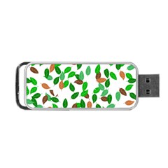 Leaves True Leaves Autumn Green Portable Usb Flash (two Sides) by Simbadda