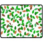 Leaves True Leaves Autumn Green Double Sided Fleece Blanket (Medium)  58.8 x47.4  Blanket Front