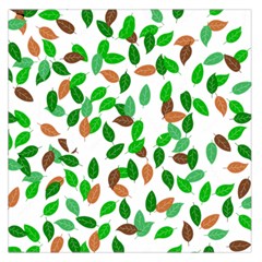 Leaves True Leaves Autumn Green Large Satin Scarf (square)