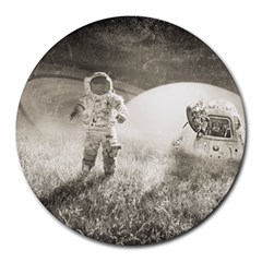 Astronaut Space Travel Space Round Mousepads by Simbadda