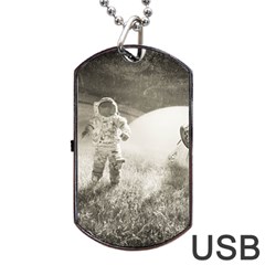 Astronaut Space Travel Space Dog Tag Usb Flash (one Side) by Simbadda