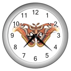 Butterfly Animal Insect Isolated Wall Clocks (silver)  by Simbadda