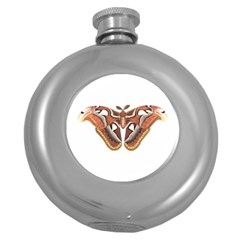 Butterfly Animal Insect Isolated Round Hip Flask (5 Oz) by Simbadda