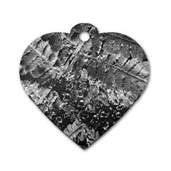 Fern Raindrops Spiderweb Cobweb Dog Tag Heart (one Side) by Simbadda