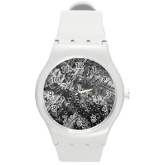 Fern Raindrops Spiderweb Cobweb Round Plastic Sport Watch (m) by Simbadda