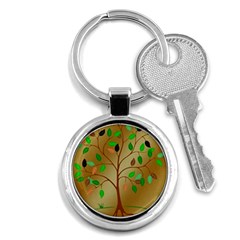 Tree Root Leaves Contour Outlines Key Chains (round)  by Simbadda