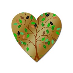 Tree Root Leaves Contour Outlines Heart Magnet by Simbadda