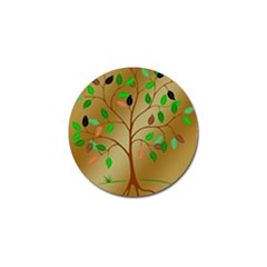 Tree Root Leaves Contour Outlines Golf Ball Marker by Simbadda