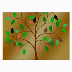 Tree Root Leaves Contour Outlines Large Glasses Cloth (2-side) by Simbadda