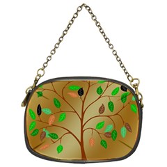 Tree Root Leaves Contour Outlines Chain Purses (two Sides)  by Simbadda