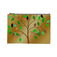 Tree Root Leaves Contour Outlines Cosmetic Bag (large)  by Simbadda